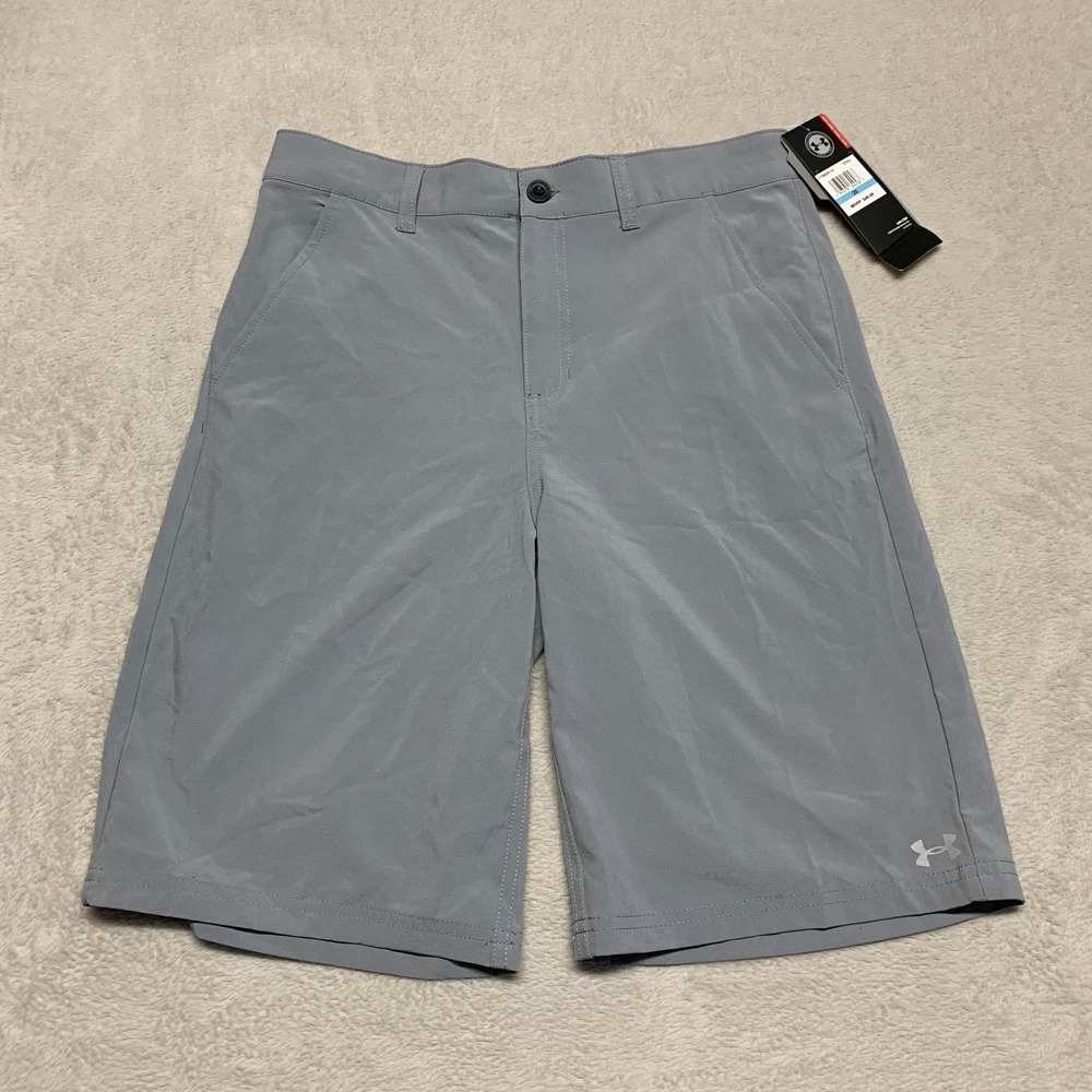 NWT Under Armour Heatgear Boy's 20 Standard Stretch Shorts Gray 27I65020-52